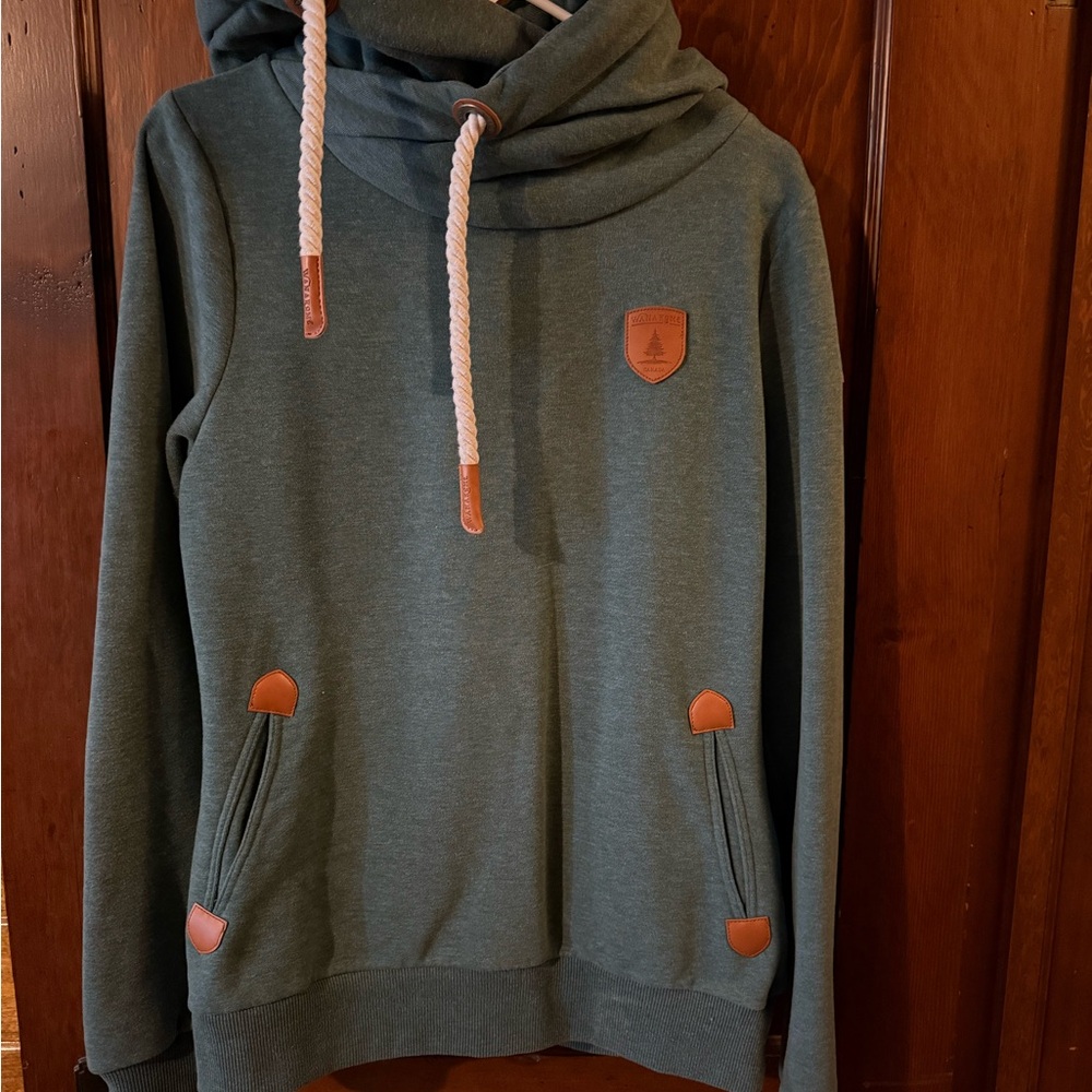 Wanakome Women's Green Cowl Neck Sweater